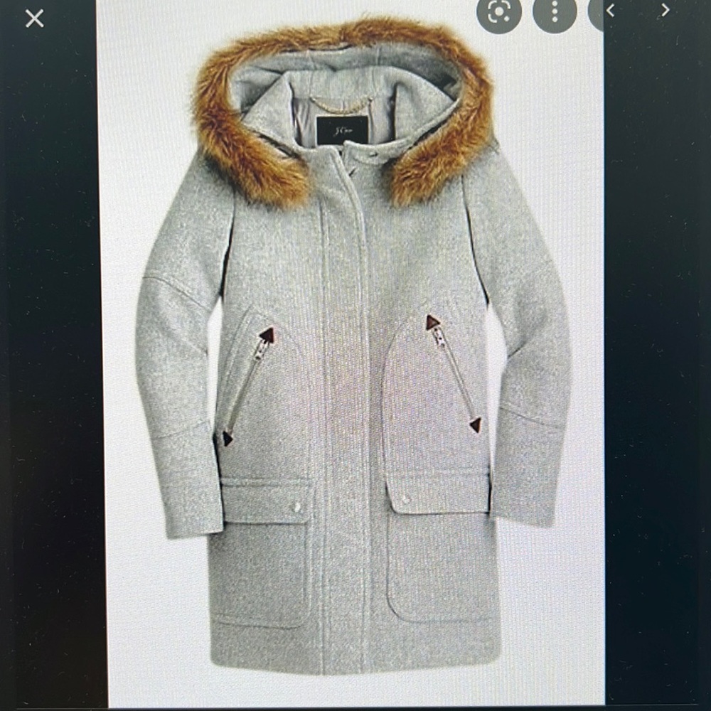 J crew Chateau Parka in grey marle. EUC.